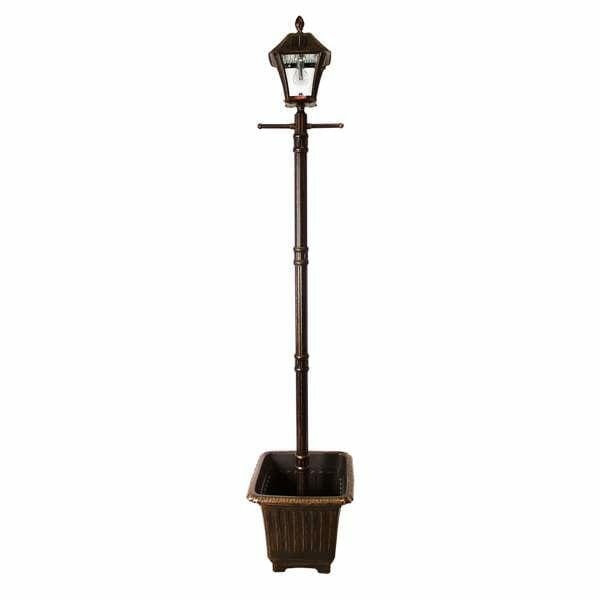 Baytown Bulb Solar Lamp Post with EZ-Anchor and Planter